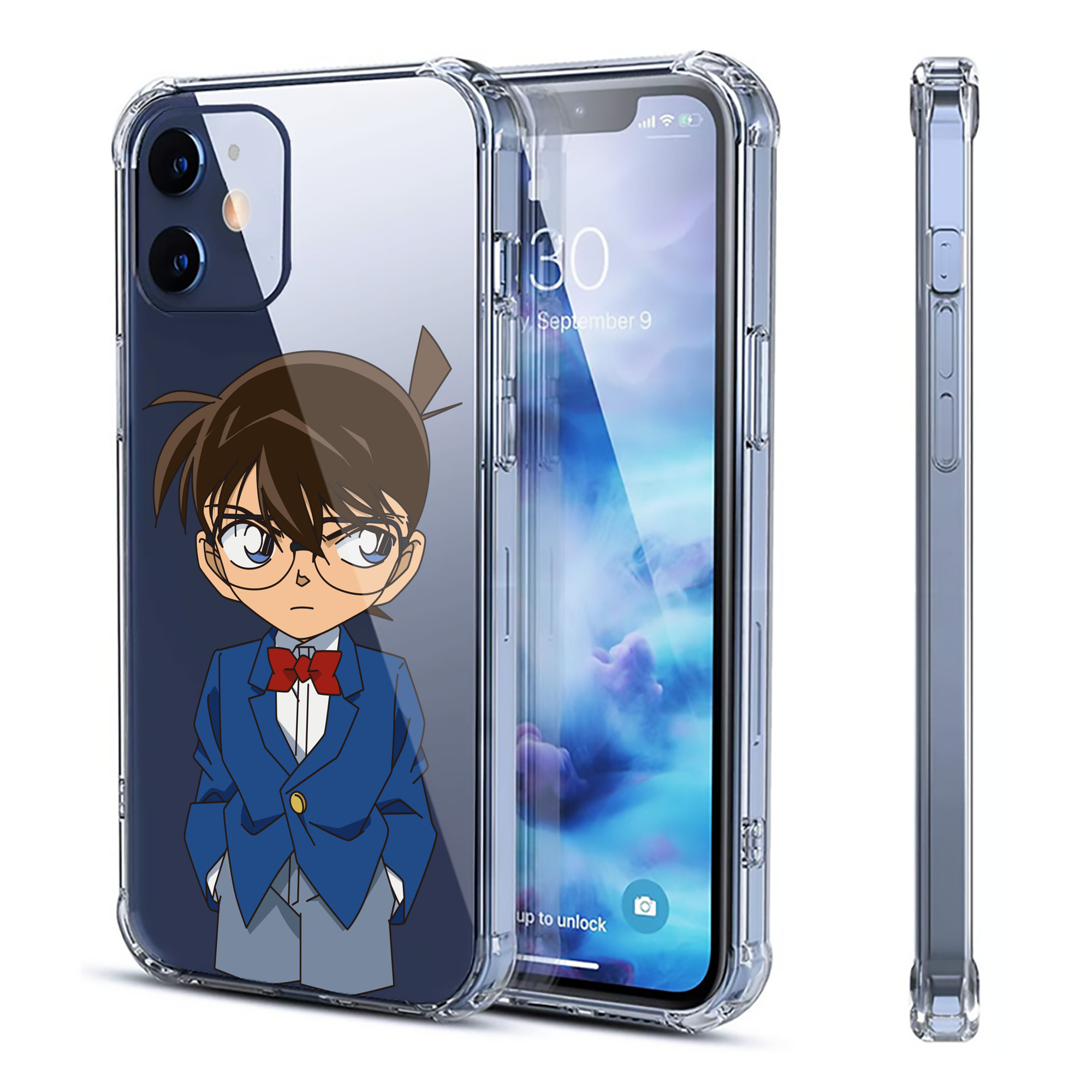 （画像用） 名探偵コナン 江戸川 コナン Detective Conan Conan Edogawa 【iPhone 12シリーズ対応】透明スマホケース（クリアソフトケース）